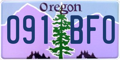 OR license plate 091BFO