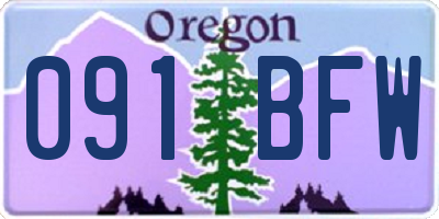 OR license plate 091BFW