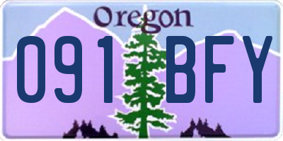 OR license plate 091BFY