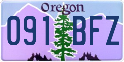 OR license plate 091BFZ