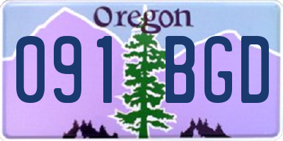 OR license plate 091BGD