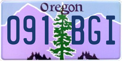 OR license plate 091BGI
