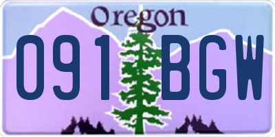 OR license plate 091BGW