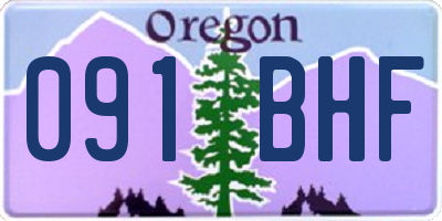 OR license plate 091BHF