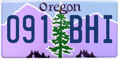 OR license plate 091BHI