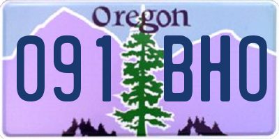 OR license plate 091BHO