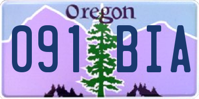 OR license plate 091BIA