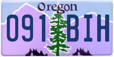 OR license plate 091BIH