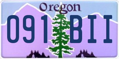 OR license plate 091BII