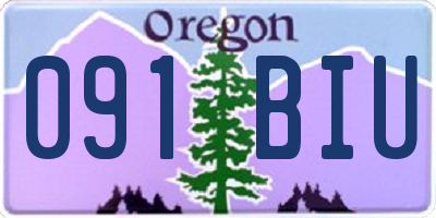 OR license plate 091BIU