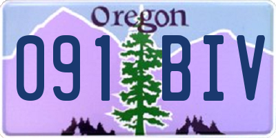 OR license plate 091BIV
