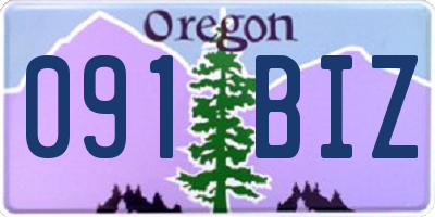 OR license plate 091BIZ