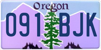 OR license plate 091BJK