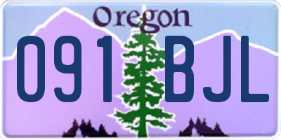 OR license plate 091BJL