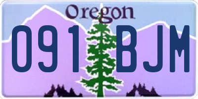 OR license plate 091BJM