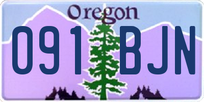 OR license plate 091BJN
