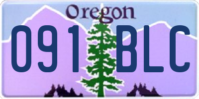 OR license plate 091BLC