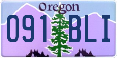 OR license plate 091BLI
