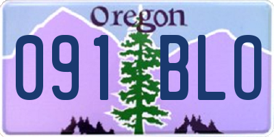 OR license plate 091BLO