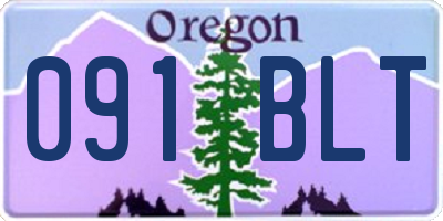 OR license plate 091BLT
