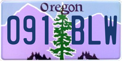OR license plate 091BLW