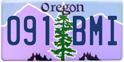 OR license plate 091BMI