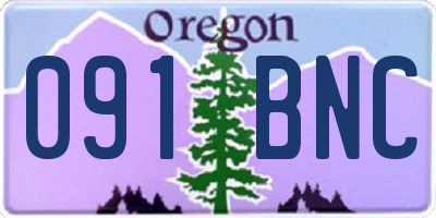 OR license plate 091BNC