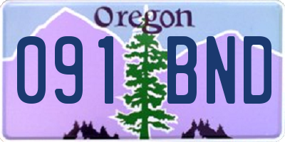 OR license plate 091BND