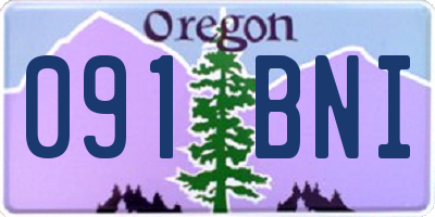 OR license plate 091BNI
