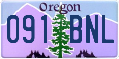 OR license plate 091BNL
