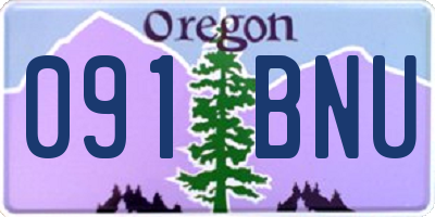 OR license plate 091BNU