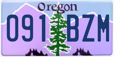 OR license plate 091BZM