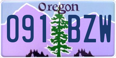 OR license plate 091BZW