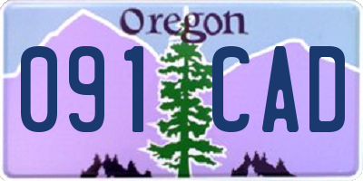 OR license plate 091CAD