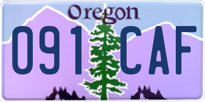OR license plate 091CAF
