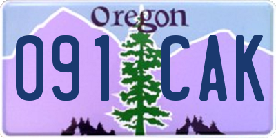 OR license plate 091CAK