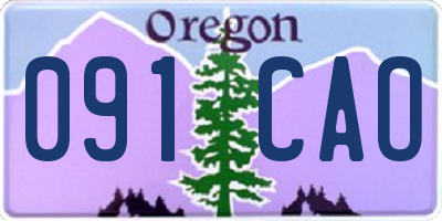 OR license plate 091CAO