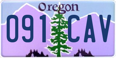 OR license plate 091CAV
