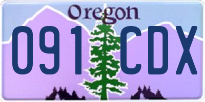 OR license plate 091CDX