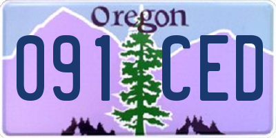 OR license plate 091CED