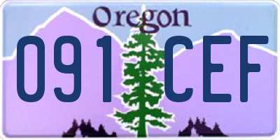 OR license plate 091CEF