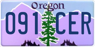 OR license plate 091CER