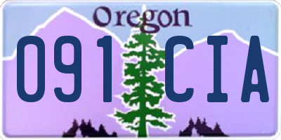 OR license plate 091CIA