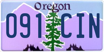 OR license plate 091CIN