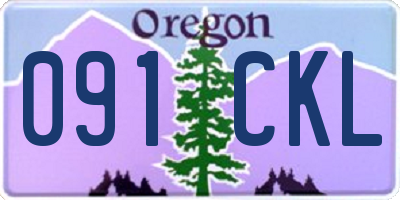 OR license plate 091CKL