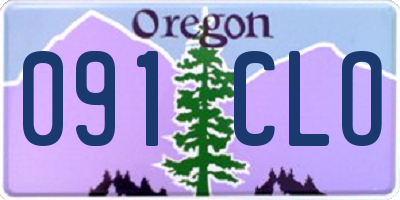 OR license plate 091CLO