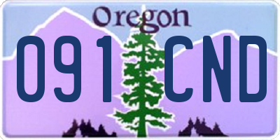 OR license plate 091CND