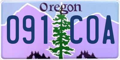 OR license plate 091COA