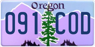 OR license plate 091COD