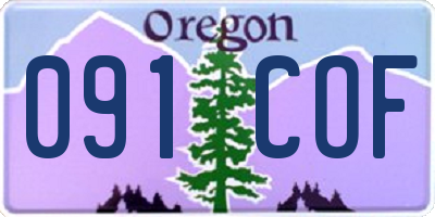 OR license plate 091COF